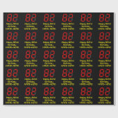 82e verjaardag: Red Digital Clock Style "82" + naa Cadeaupapier (Vlak)
