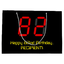 82e verjaardag: Red Digital Clock Style "82" + naa