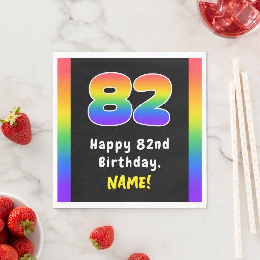 82e verjaardag: Regenboogspectrum # 82, Aangepaste Servet (Insitu)