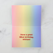 82e verjaardag: Regenboogtekst, aangepaste foto's  Kaart (Binnen)