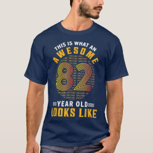 82e verjaardag schetst 82 jaar oude Geweldige kijk T-shirt
