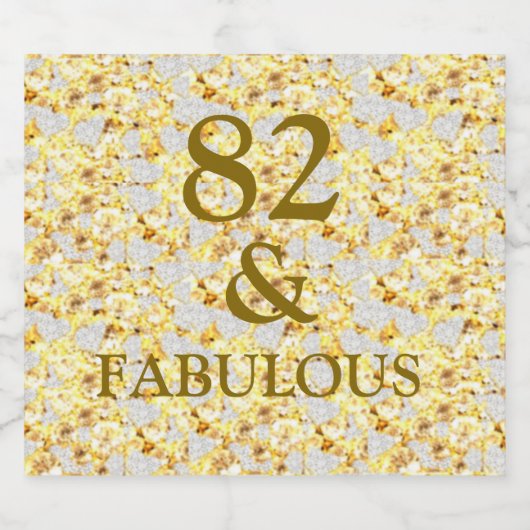 82e verjaardag sparkling wijnetiket (Enkel label)