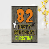 82e verjaardag: Spooky Halloween Thema, aangepaste Kaart (Gele Bloem)