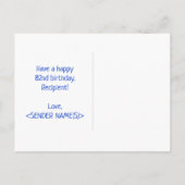 82e verjaardag: Vet, Vun, Eenvoudig, Regenboog 82 Briefkaart (Achterkant)