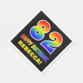 82e verjaardag: Vet, Vun, Eenvoudig, Regenboog 82 Servet (Hoek)