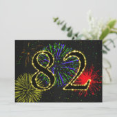 82e verjaardagsfeestje uitnodigen kaart (Staand voorkant)
