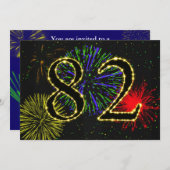 82e verjaardagsfeestje uitnodigen kaart (Voorkant / Achterkant)