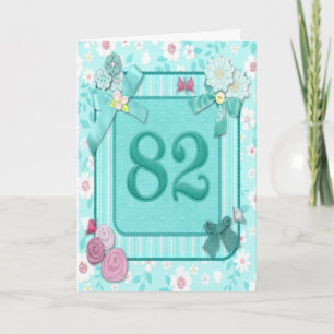 82e verjaardagskaart met bloemen kaart