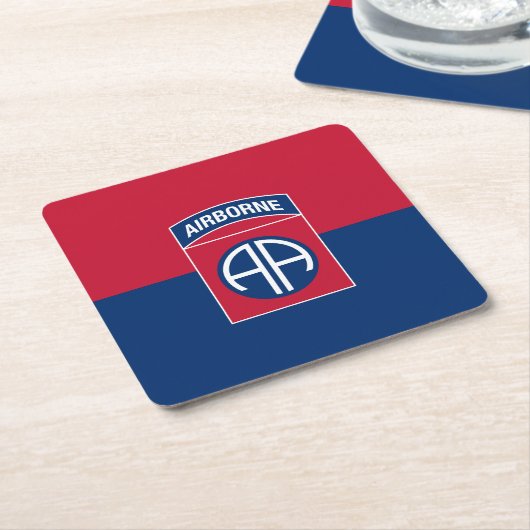 82e Veteraan, divisie Vlag militaire veteraan Kartonnen Onderzetters (Schuin)