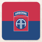 82e Veteraan, divisie Vlag militaire veteraan Kartonnen Onderzetters (Voorkant)