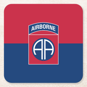 82e Veteraan, divisie Vlag militaire veteraan Kartonnen Onderzetters