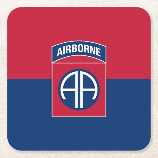 82e Veteraan, divisie Vlag militaire veteraan Kartonnen Onderzetters (Voorkant)