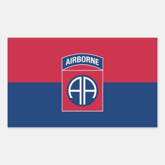 82e Veteraan, divisie Vlag militaire veteraan Rechthoekige Sticker (Voorkant)