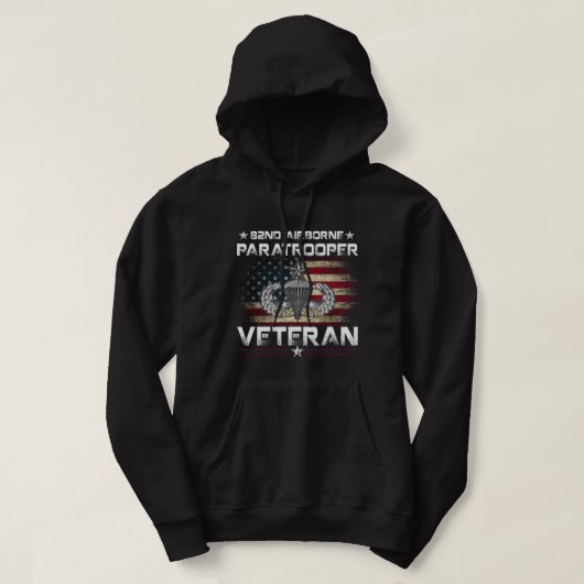 82e Veteraan van Paratrooper Hoodie (Design voorkant)