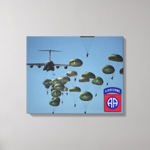 82e veteranen uit de luchtdivisie, omwikkeld doek canvas afdruk