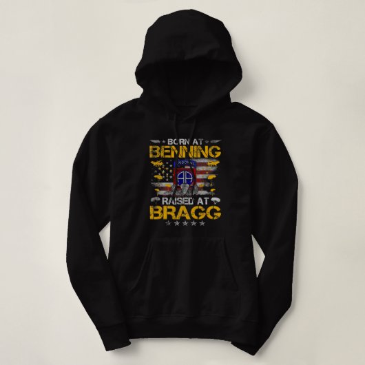 82e vliegerveteraan geboren op Ft Benning, verhoog Hoodie (Design voorkant)