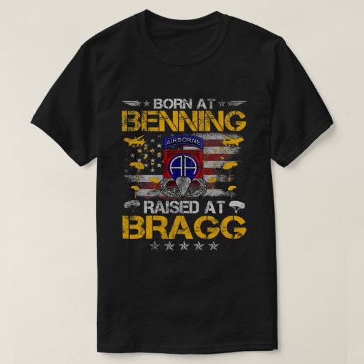 82e vliegerveteraan geboren op Ft Benning, verhoog T-shirt (Design voorkant)