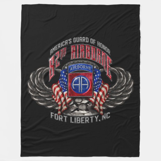 82nd Airborne Black Fleece Deken (Voorkant)