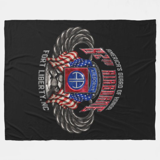 82nd Airborne Black Fleece Deken (Voorkant (Horizontaal))