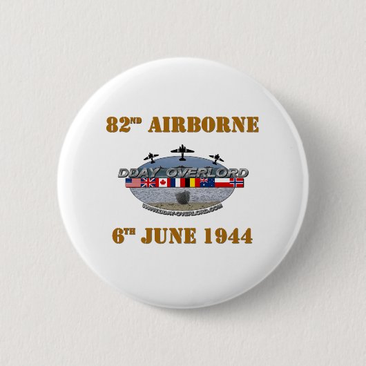 82nd Airborne Division 6th June 1944 Ronde Button 5,7 Cm (Voorkant)