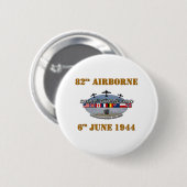 82nd Airborne Division 6th June 1944 Ronde Button 5,7 Cm (Voorkant /achterkant)