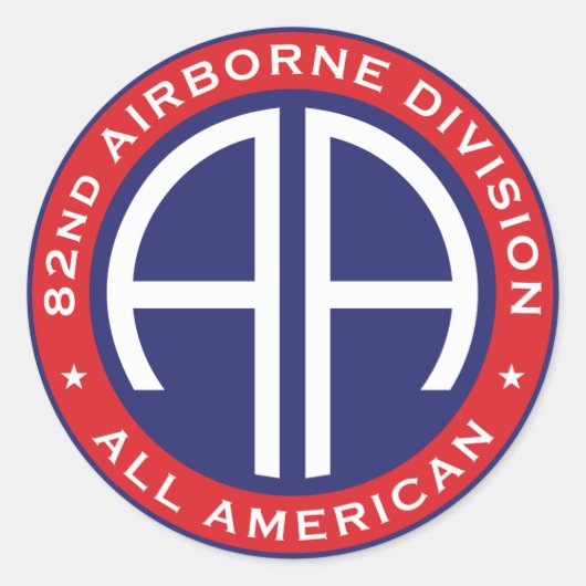 82nd Airborne Division All American Casual Patch Ronde Sticker (Voorkant)