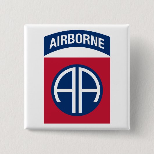 82nd Airborne Division Insigne Militaire Veteraan Vierkante Button 5,1 Cm (Voorkant)