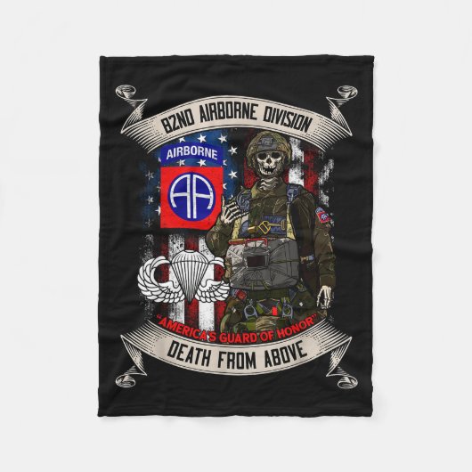 82nd Airborne Division Paratrooper Fort Bragg Spro Fleece Deken (Voorkant)