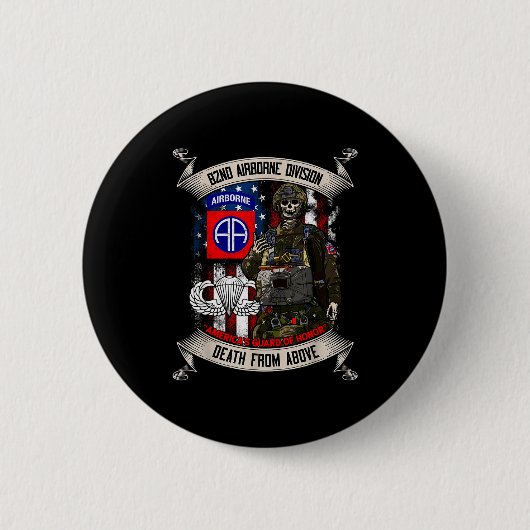 82nd Airborne Division Paratrooper Fort Bragg Spro Ronde Button 5,7 Cm (Voorkant)