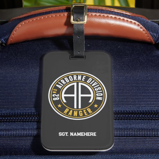 82nd Airborne Division "Ranger" Status Aangepast Bagagelabel (Voorkant Insitu 2)