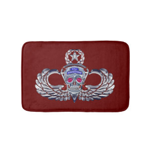 82nd Airborne Division "Silver Skull" Maroon Badmat