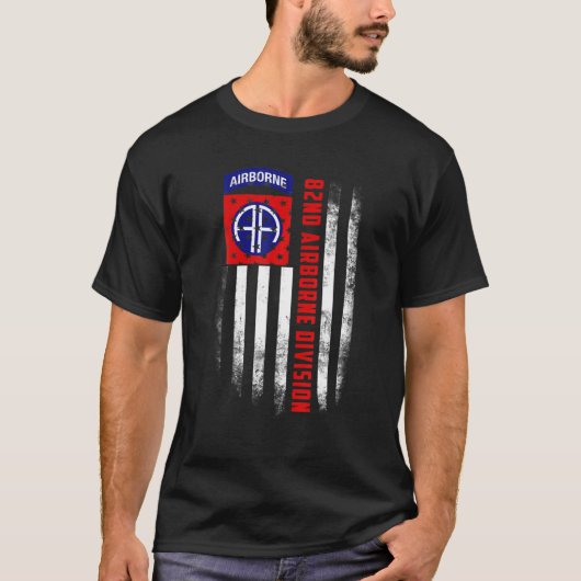 82Nd Airborne Division Veteran USA Flag Veterans D T-shirt (Voorkant)