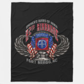 82nd Airborne Fort Bragg Black Fleece Deken (Voorkant)