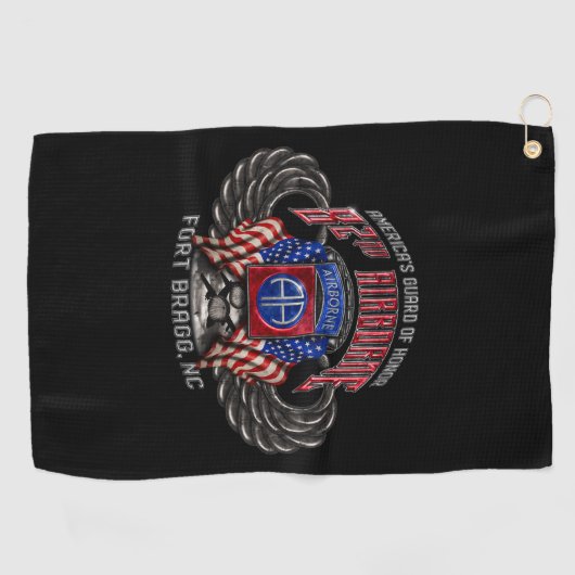 82nd Airborne Fort Bragg Golfhanddoek (Horizontaal)