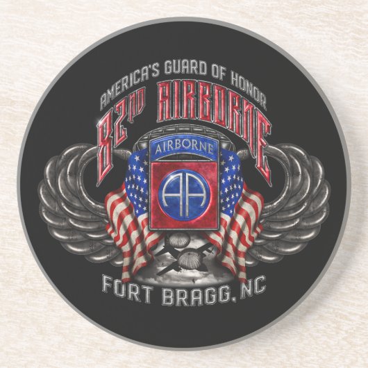 82nd Airborne Fort Bragg Zandsteen Onderzetter (Voorkant)