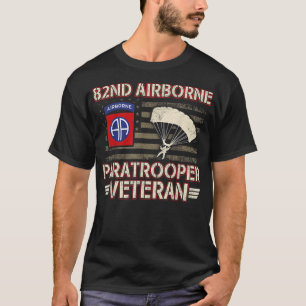 82nd Airborne Paratrooper Veteran Flag Tshirt, Vet T-shirt