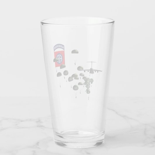 82nd Airborne Springende Parachutisten Glas (Achterkant)