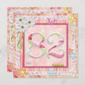 82ste verjaardag scrapbooking stijl kaart (Voorkant / Achterkant)