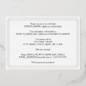 82ste Verjaardagsfeest — Art Deco Look “82” + Naam Folie Uitnodiging (Achterkant)