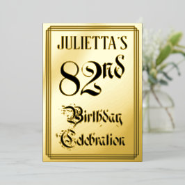 82ste verjaardagsfeest — Elegant script + aangepas Folie Uitnodiging