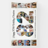 82ste verjaardagsfeest Nummer 82 fotocollage Spandoek (Verticaal)