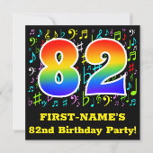 82ste verjaardagsfeestje: Leuke muzieksymbolen, Ra Kaart (Voorkant)