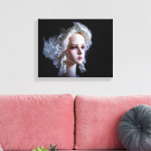 8370-Koloniale Dame met Tricorn Pet Canvas Afdruk (Insitu (Woonkamer))