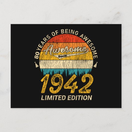 83 Jaar Oud Retro Awesome 83e Verjaardag Cadeau Briefkaart (Voorkant)