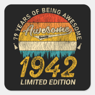 83 jaar oude Bday 1942 Geweldige 83ste verjaardags Vierkante Sticker