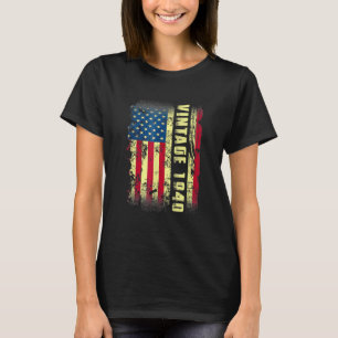83 jaar oude Vintage 1940 Amerikaanse vlag 83e geb T-shirt