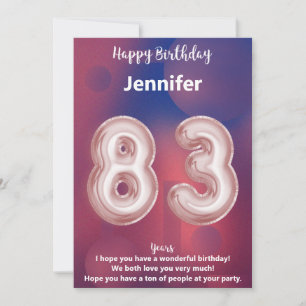 83-jarige Happy Birthday Kaart - Elegant