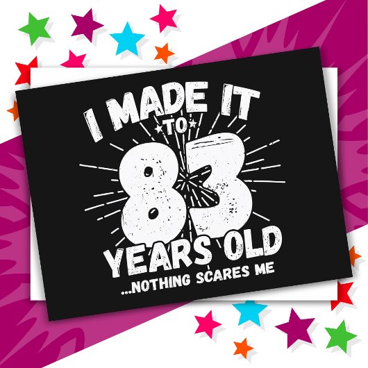83-jarige sarcastische meme grappige 83e verjaarda briefkaart