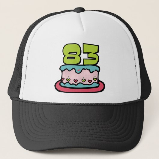 83-jarige verjaardagskaart trucker pet (Voorkant)