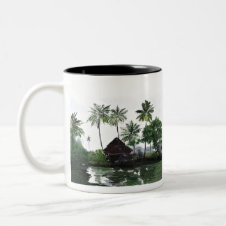83 - Kerala-landschap - Alleppey-wateren Tweekleurige Koffiemok